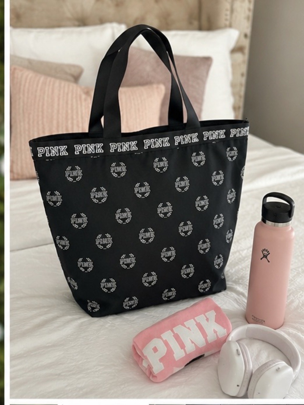 Victoria Secret Pink Black Logo tote bag **2 for 20**